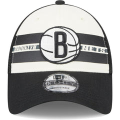Brooklyn Nets Stripes 9FORTY Trucker Snapback Hat Black - NBA