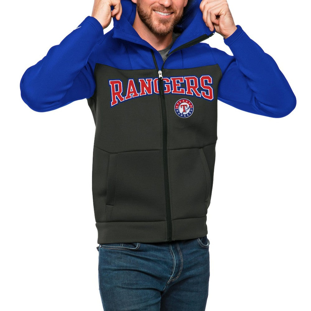 Texas Rangers Antigua Wordmark Protect Full-Zip Hoodie - MLB