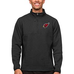 Arizona Cardinals Antigua Course Quarter-Zip Pullover Top Heathered Black | NFL