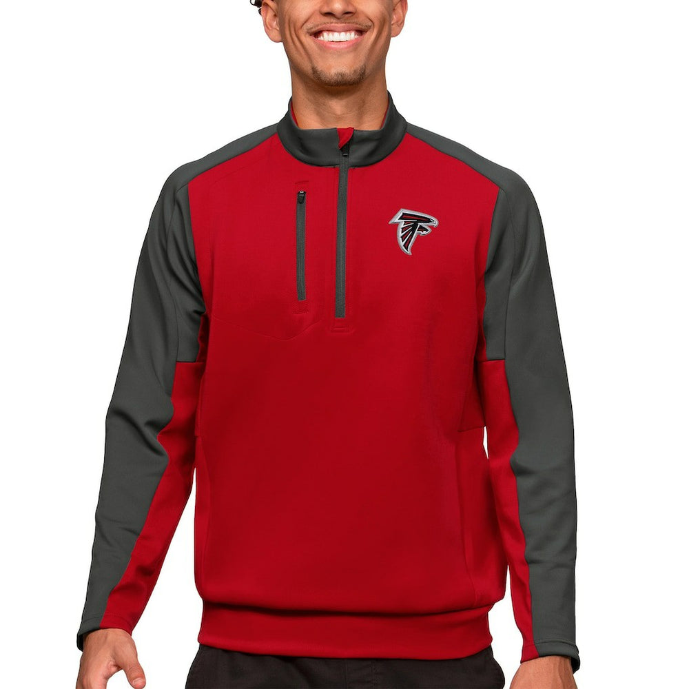 Atlanta Falcons Antigua Team Quarter-Zip Pullover Top Red | NFL