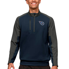 Tennessee Titans Antigua Team Quarter-Zip Pullover Top Navy | NFL