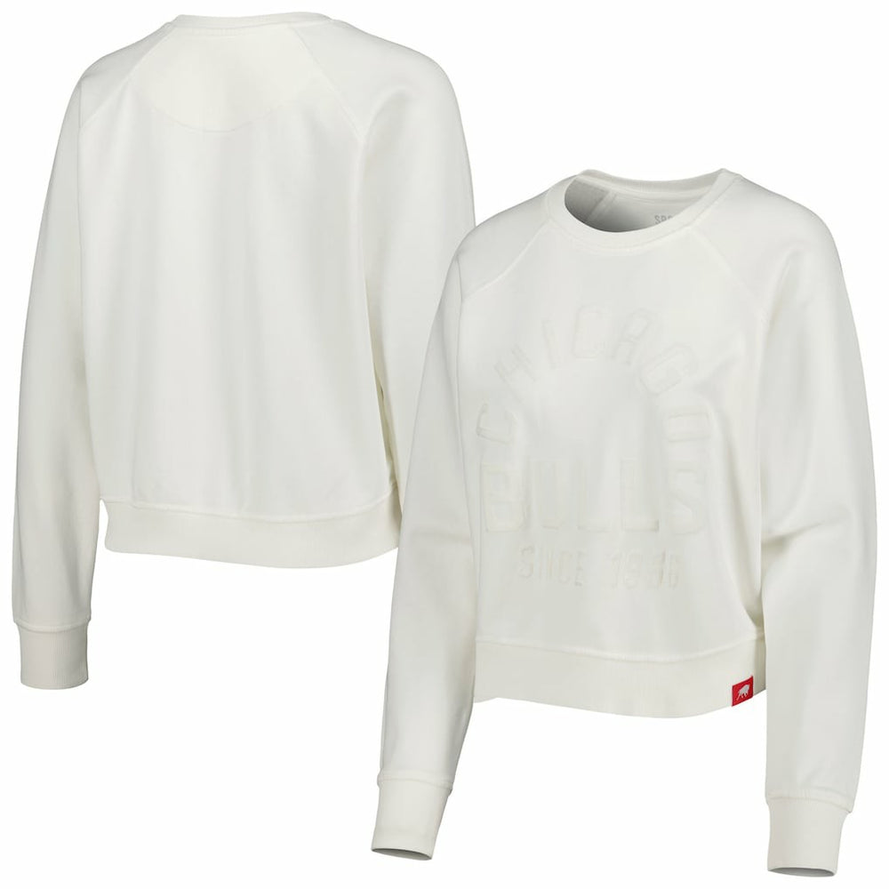 Chicago Bulls Sportiqe Women's Ashlyn Brava Raglan Pullover Sweatshirt Cream - NBA