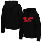Chicago Bulls Sportiqe Women's Leona Ava Fleece Tri-Blend Pullover Hoodie Black - NBA