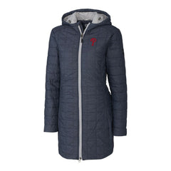 Philadelphia Phillies Cutter & Buck Women's Rainier Primaloft Eco Full-Zip Hoodie Long Coat - MLB