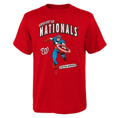 Washington Nationals Youth Team Captain America Marvel T-Shirt - MLB