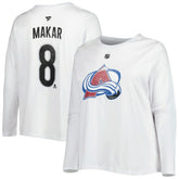 Colorado Avalanche Profile Women's Plus Size Distressed Printed Name & Number Long Sleeve T-Shirt - White - NHL