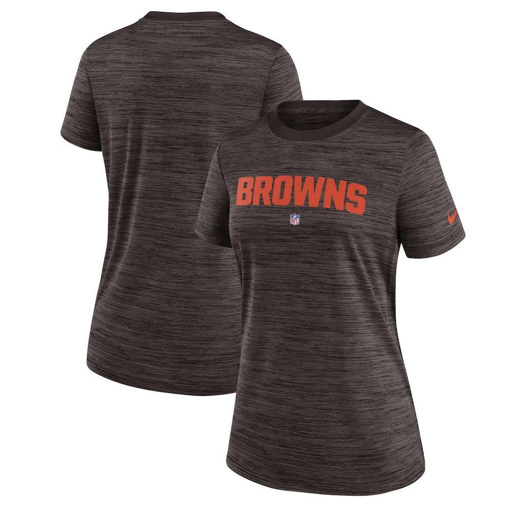 Cleveland Browns Women's Sideline Velocity Performance T-Shirt Brown | Nike for Sale