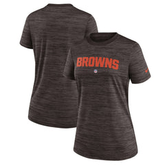 Cleveland Browns Women's Sideline Velocity Performance T-Shirt Brown | Nike for Sale