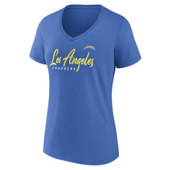 Los Angeles Chargers Women's Shine Time V-Neck T-Shirt Powder Blue | Fanatics