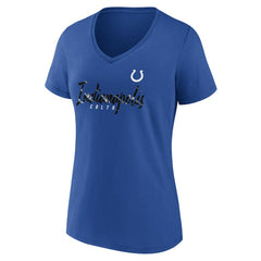 Indianapolis Colts Women's Shine Time V-Neck T-Shirt Royal | Fanatics