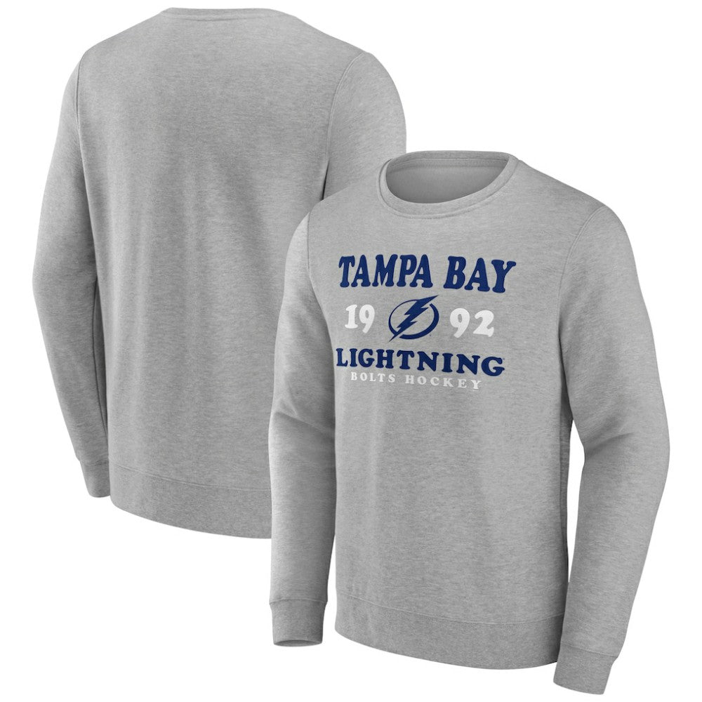 Tampa Bay Lightning Fanatics Fierce Competitor Pullover Sweatshirt - Heather Charcoal - NHL