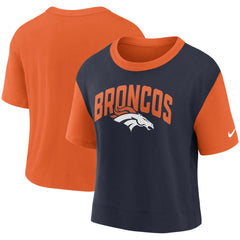 Denver Broncos Women's High Hip Fashion T-Shirt Orange/Navy | Nike for Sale