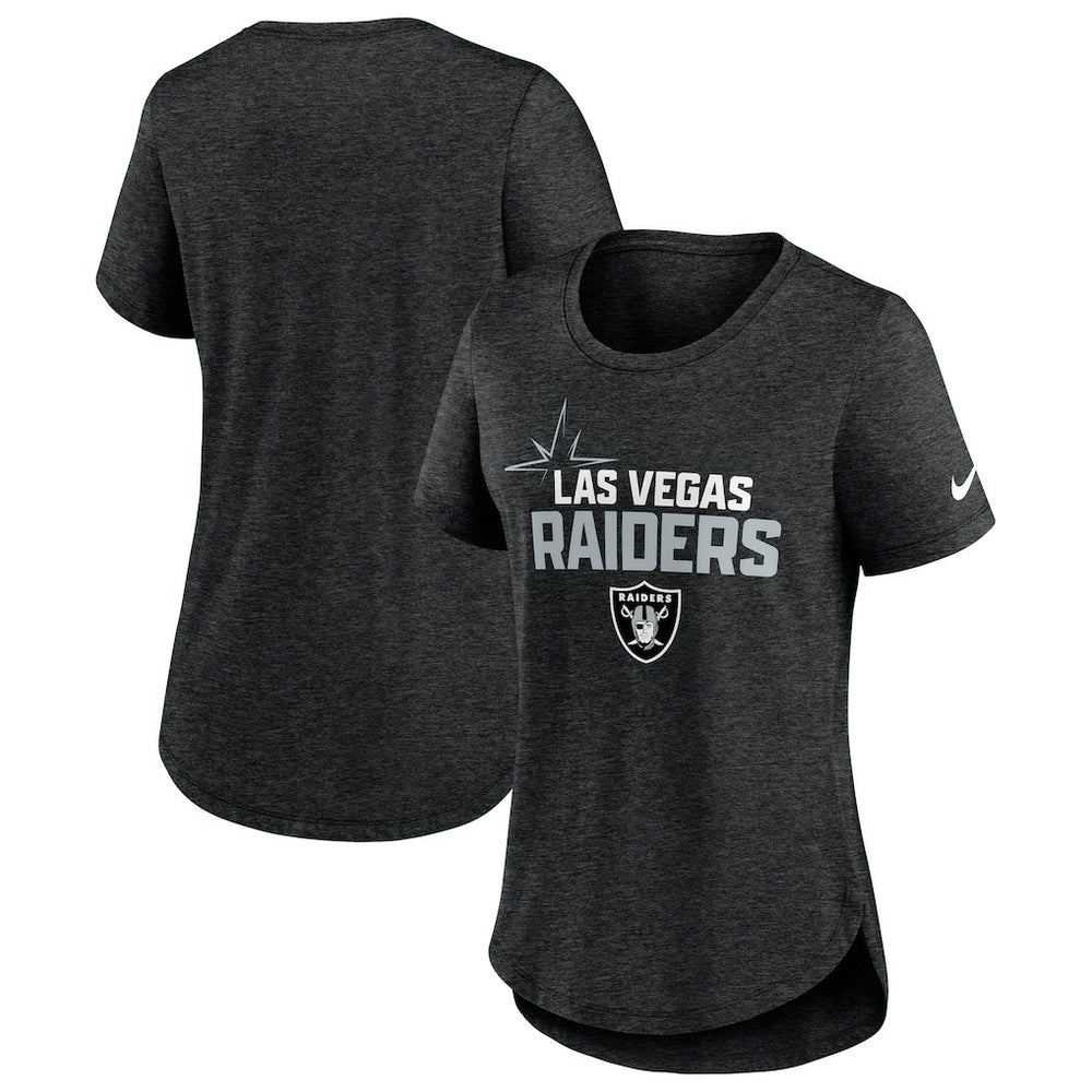 Las Vegas Raiders Women's Local Fashion Tri-Blend T-Shirt Heather Black | Nike for Sale