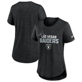 Las Vegas Raiders Women's Local Fashion Tri-Blend T-Shirt Heather Black | Nike for Sale