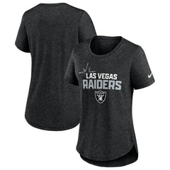 Las Vegas Raiders Women's Local Fashion Tri-Blend T-Shirt Heather Black | Nike for Sale