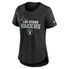 Las Vegas Raiders Women's Local Fashion Tri-Blend T-Shirt Heather Black | Nike for Sale