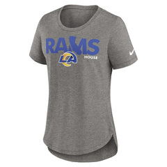 Los Angeles Rams Women's Local Fashion Tri-Blend T-Shirt Heather Charcoal | Nike for Sale