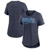 Tennessee Titans Women's Local Fashion Tri-Blend T-Shirt Heather Navy | Nike for Sale