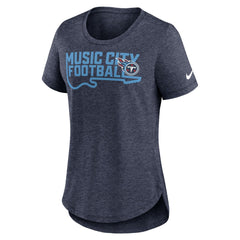 Tennessee Titans Women's Local Fashion Tri-Blend T-Shirt Heather Navy | Nike for Sale