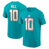 Tyreek Hill Miami Dolphins Player Name & Number T-Shirt Aqua | Nike for Sale