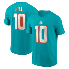 Tyreek Hill Miami Dolphins Player Name & Number T-Shirt Aqua | Nike for Sale