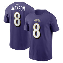 Lamar Jackson Baltimore Ravens Player Name & Number T-Shirt Purple | Nike for Sale