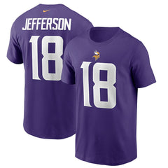 Justin Jefferson Minnesota Vikings Player Name & Number T-Shirt Purple | Nike for Sale