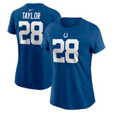 Jonathan Taylor Indianapolis Colts Women's Player Name & Number T-Shirt Royal | Nike for Sale