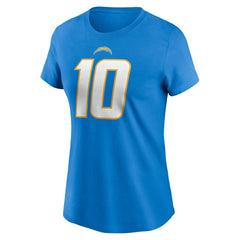 Justin Herbert Los Angeles Chargers Women's Player Name & Number T-Shirt Powder Blue | Nike for Sale