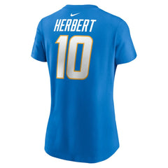 Justin Herbert Los Angeles Chargers Women's Player Name & Number T-Shirt Powder Blue | Nike for Sale