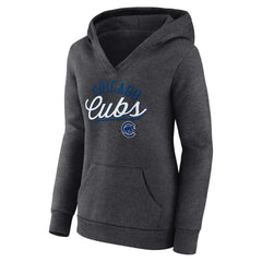 Chicago Cubs Fanatics Women's Simplicity Crossover V-Neck Pullover Hoodie - MLB