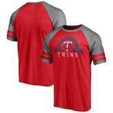 Minnesota Twins Fanatics Utility Two-Stripe Raglan Tri-Blend T-Shirt - MLB