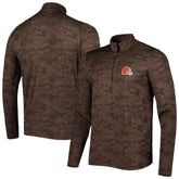 Cleveland Browns Antigua Brigade Quarter-Zip Sweatshirt Brown | NFL