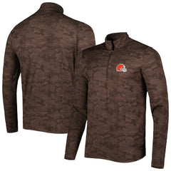 Cleveland Browns Antigua Brigade Quarter-Zip Sweatshirt Brown | NFL
