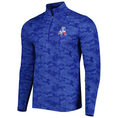 New England Patriots Antigua Brigade Throwback Quarter-Zip Top Royal | NFL