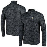 New Orleans Saints Antigua Brigade Quarter-Zip Sweatshirt Black | NFL
