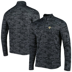 New Orleans Saints Antigua Brigade Quarter-Zip Sweatshirt Black | NFL
