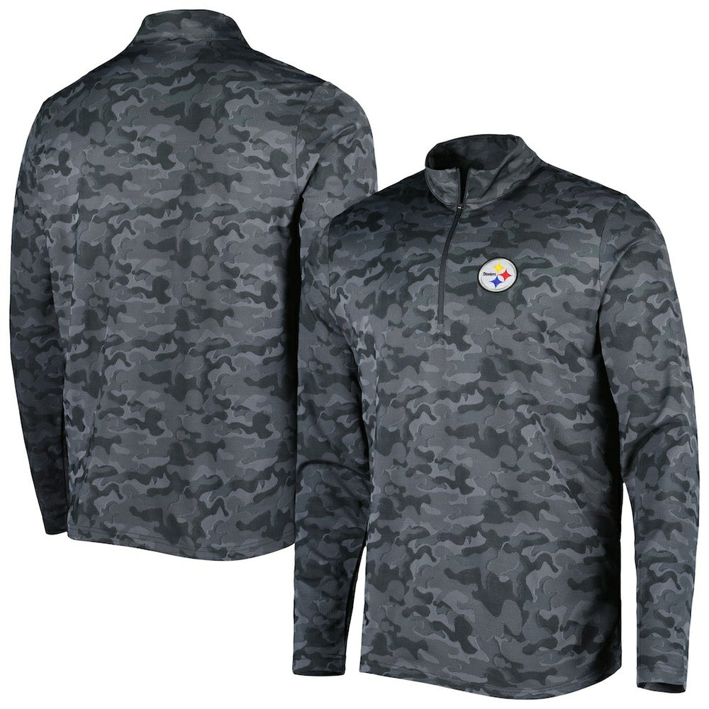 Pittsburgh Steelers Antigua Brigade Quarter-Zip Sweatshirt Black | NFL