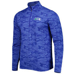 Seattle Seahawks Antigua Brigade Throwback Quarter-Zip Top Royal | NFL