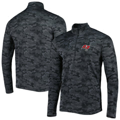 Tampa Bay Buccaneers Antigua Brigade Quarter-Zip Sweatshirt Black | NFL