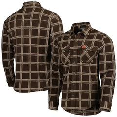 Cleveland Browns Antigua Industry Flannel Button-Up Shirt Jacket Brown | NFL