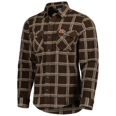 Cleveland Browns Antigua Industry Flannel Button-Up Shirt Jacket Brown | NFL