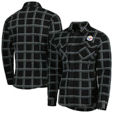 Pittsburgh Steelers Antigua Industry Flannel Button-Up Shirt Jacket Black | NFL