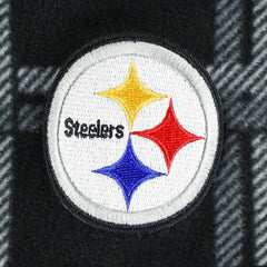 Pittsburgh Steelers Antigua Industry Flannel Button-Up Shirt Jacket Black | NFL