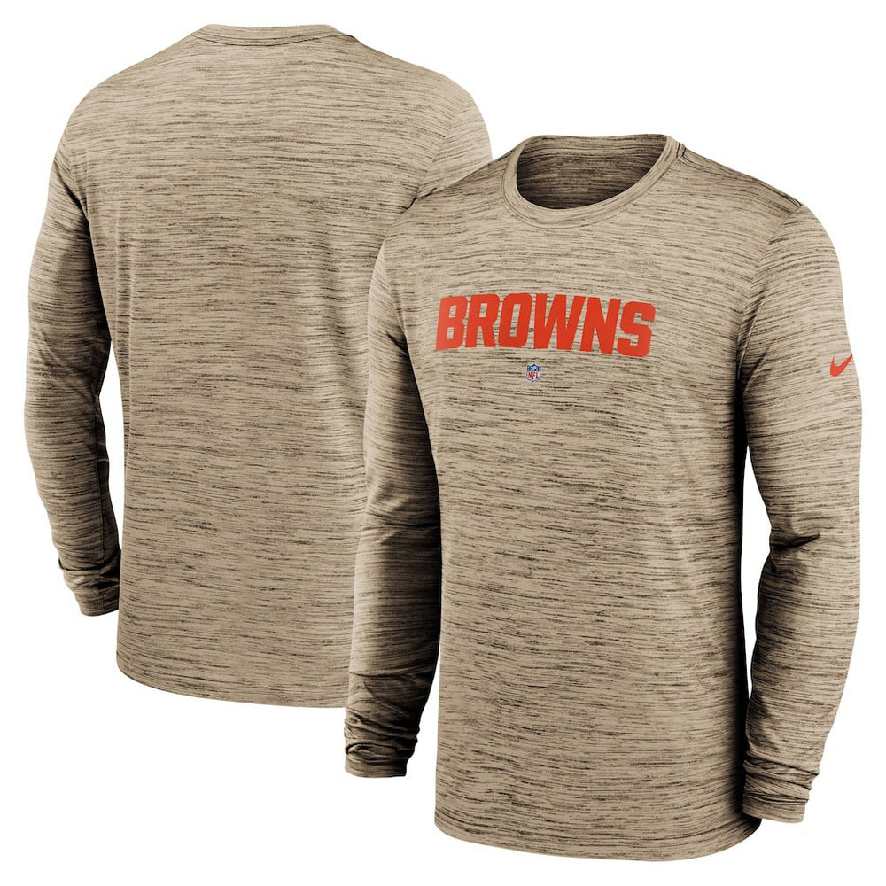 Cleveland Browns Sideline Team Velocity Performance Long Sleeve T-Shirt Brown | Nike for Sale