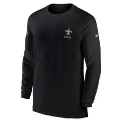 New Orleans Saints Sideline Coach Performance Long Sleeve T-Shirt Black | Nike for Sale