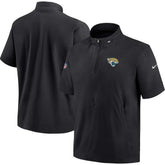 Jacksonville Jaguars Sideline Coach Short Sleeve Hoodie Quarter-Zip Jacket - Black | Nike for Sale