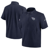 Tennessee Titans Sideline Coach Short Sleeve Hoodie Quarter-Zip Jacket - Navy | Nike for Sale