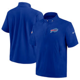 Buffalo Bills Sideline Coach Short Sleeve Hoodie Quarter-Zip Jacket - Royal | Nike for Sale