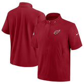 Arizona Cardinals Sideline Coach Short Sleeve Hoodie Quarter-Zip Jacket - Cardinal | Nike for Sale